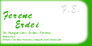 ferenc erdei business card
